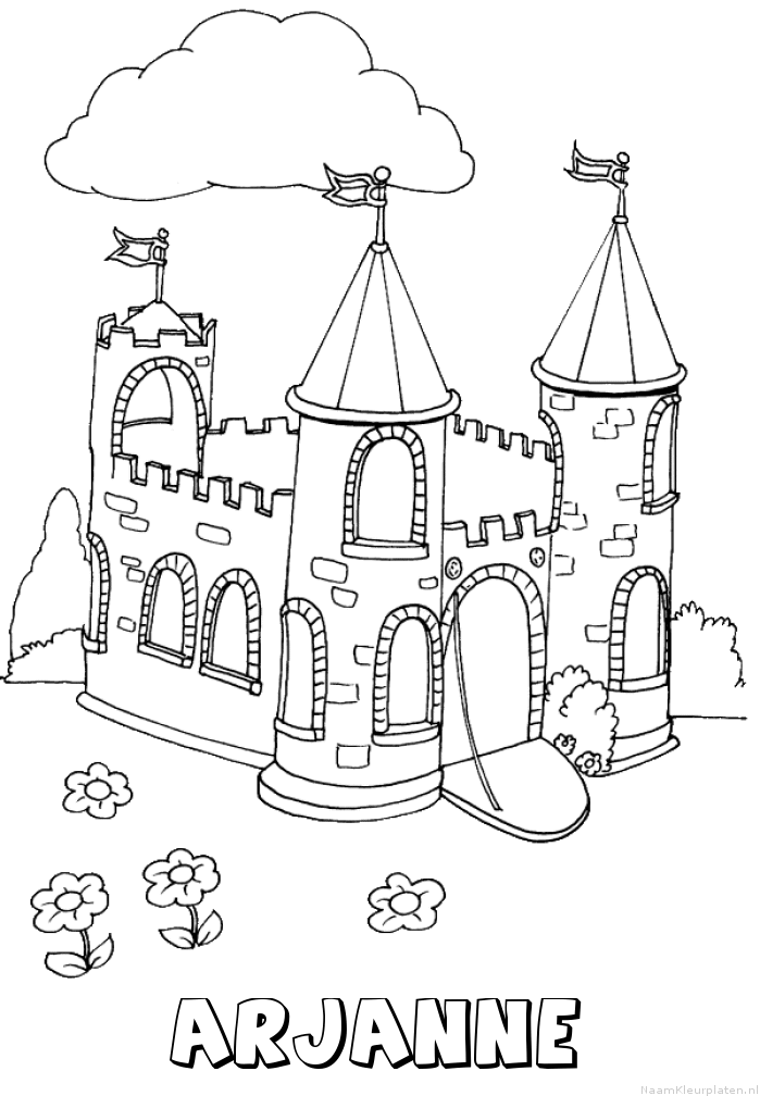 Arjanne kasteel kleurplaat