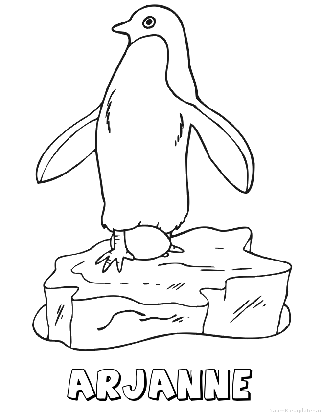 Arjanne pinguin kleurplaat