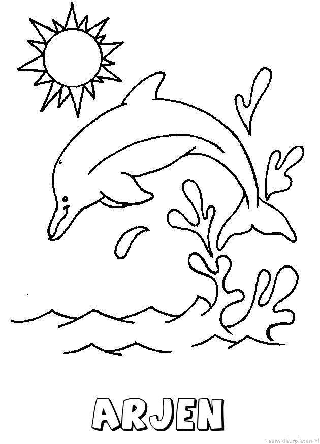 Arjen dolfijn kleurplaat