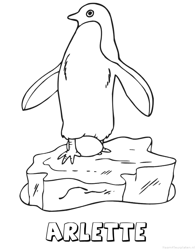 Arlette pinguin kleurplaat