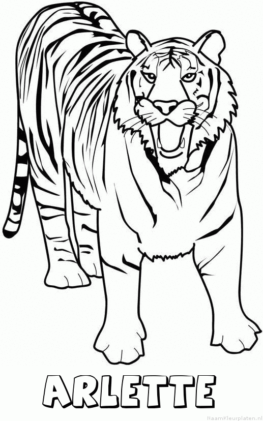 Arlette tijger 2 kleurplaat