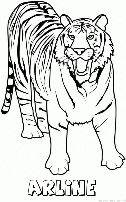 Arline tijger 2 kleurplaat