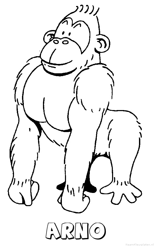 Arno aap gorilla kleurplaat