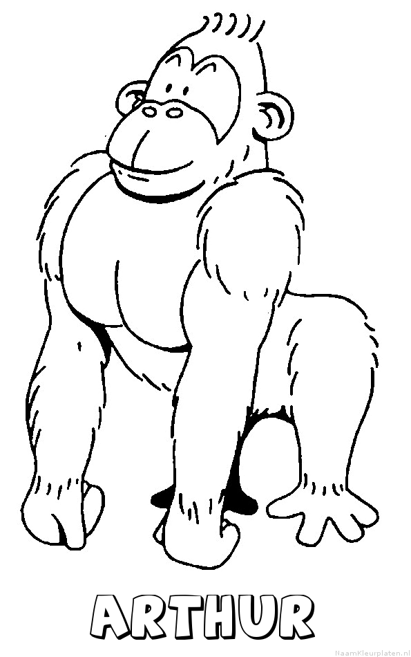 Arthur aap gorilla kleurplaat