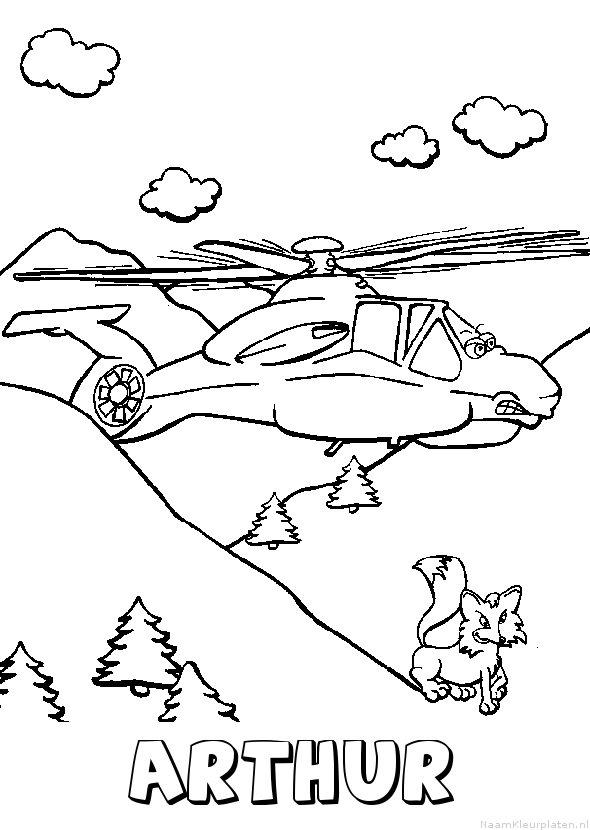 Arthur helikopter kleurplaat