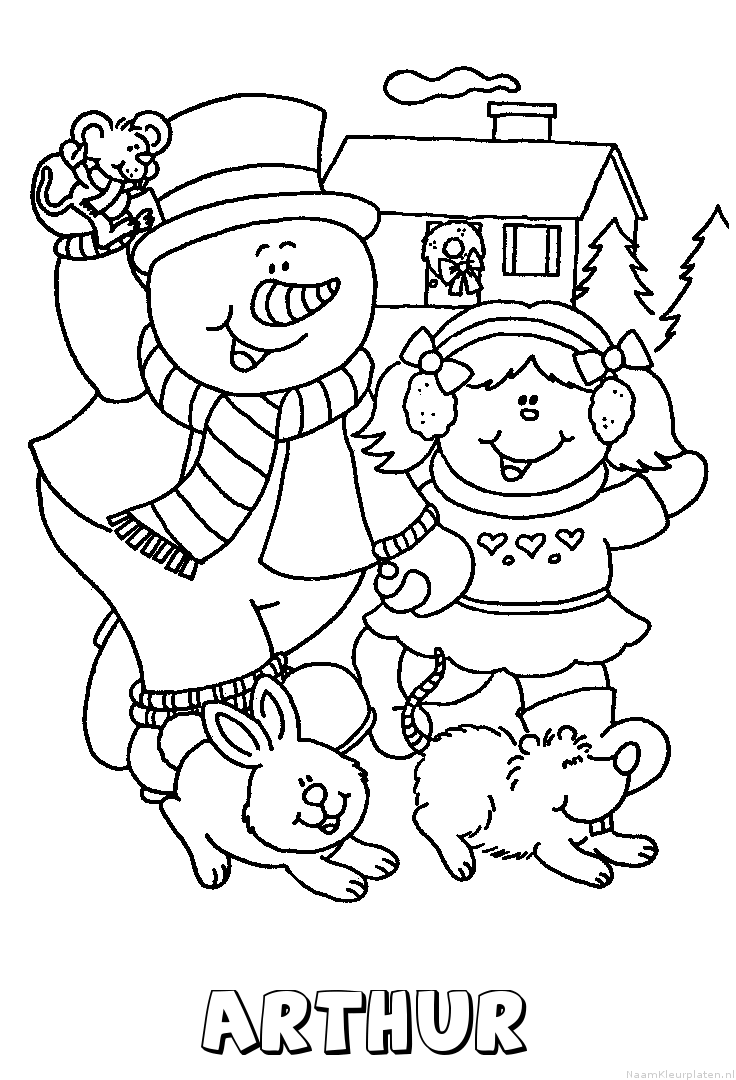 Arthur sneeuwpop kleurplaat