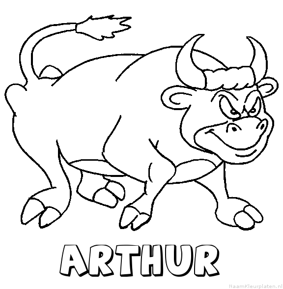 Arthur stier kleurplaat