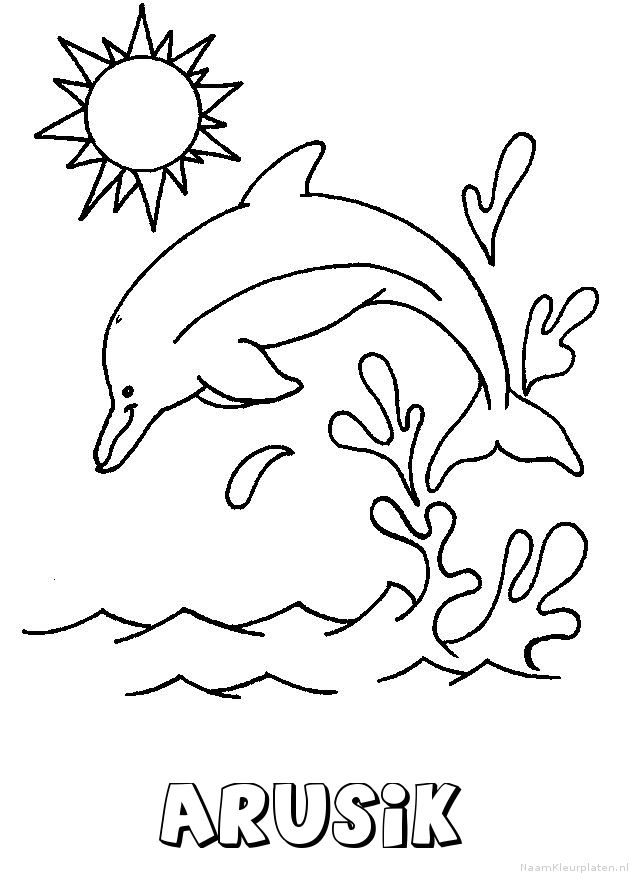 Arusik dolfijn kleurplaat