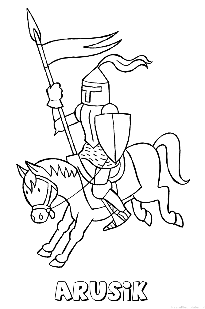 Arusik ridder kleurplaat