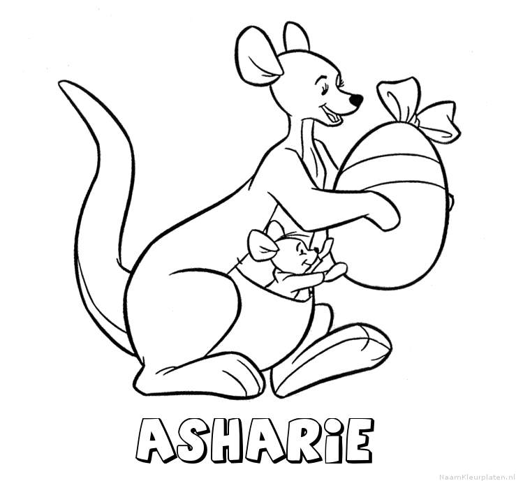 Asharie kangoeroe kleurplaat