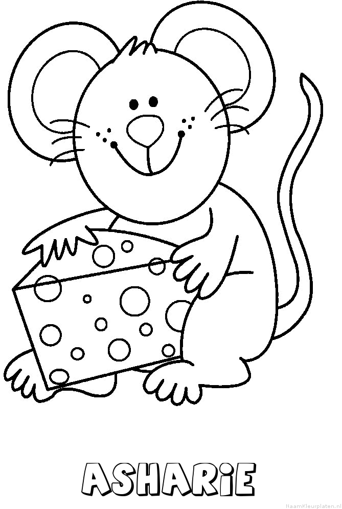 Asharie muis kaas kleurplaat