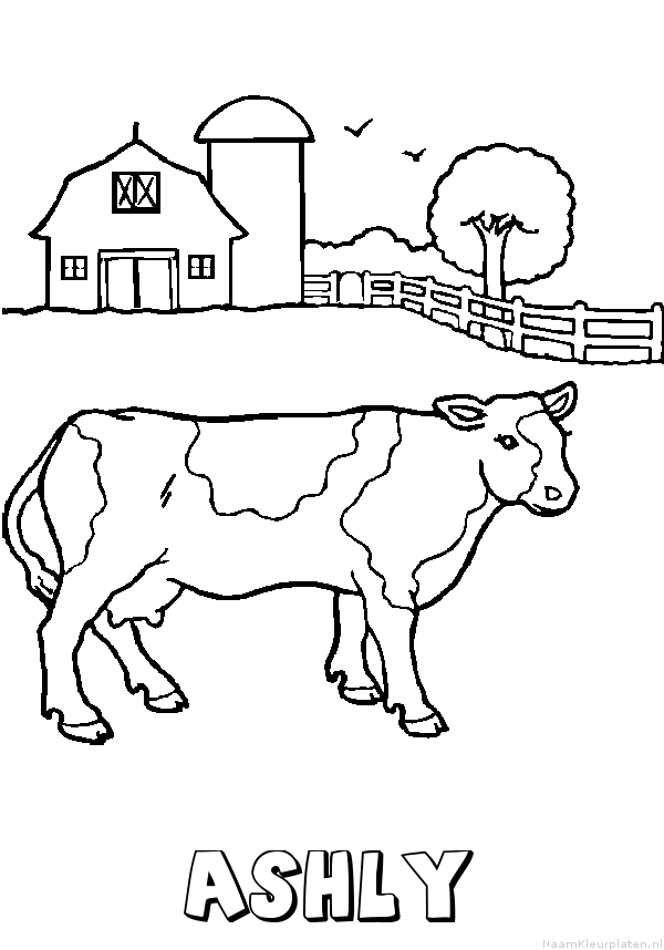 Ashly koe kleurplaat