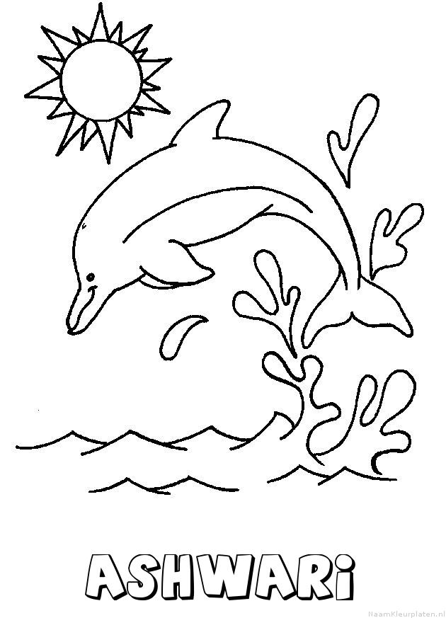 Ashwari dolfijn kleurplaat