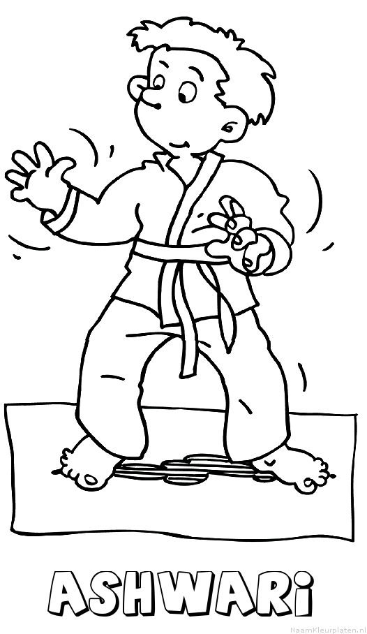 Ashwari judo kleurplaat