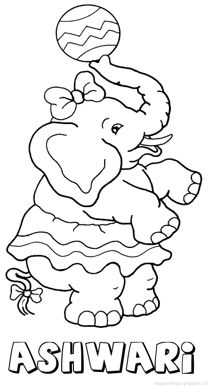 Ashwari olifant kleurplaat