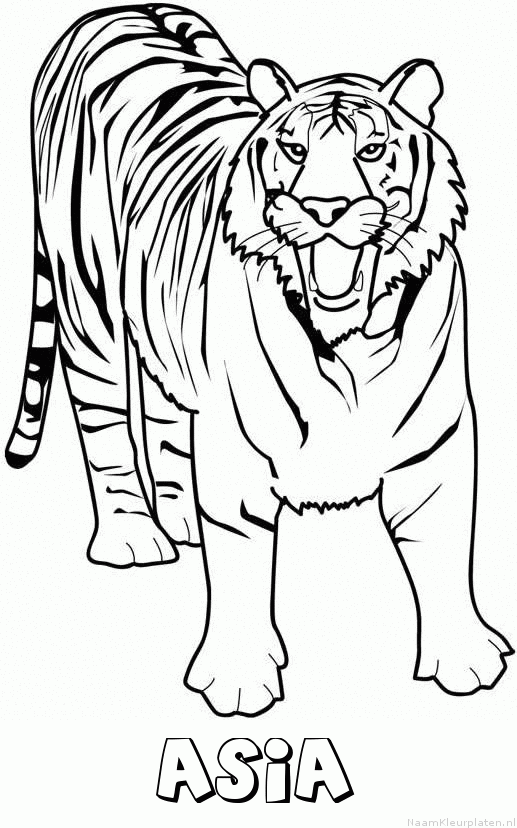 Asia tijger 2 kleurplaat