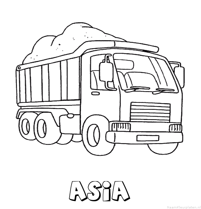 Asia vrachtwagen kleurplaat
