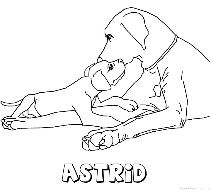 Astrid hond puppy kleurplaat