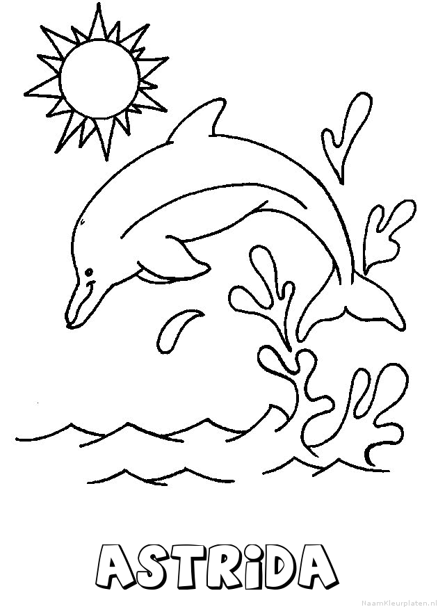 Astrida dolfijn kleurplaat