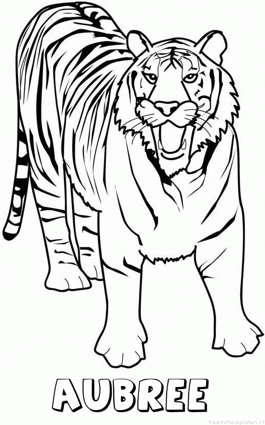 Aubree tijger 2 kleurplaat