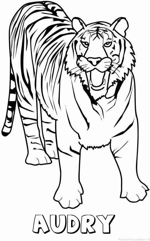 Audry tijger 2 kleurplaat