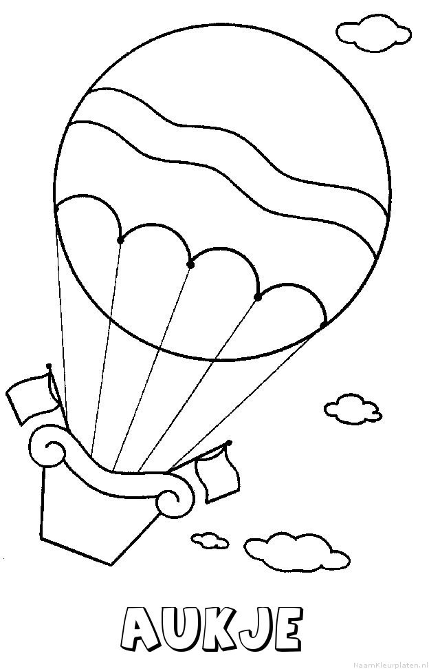 Aukje luchtballon kleurplaat