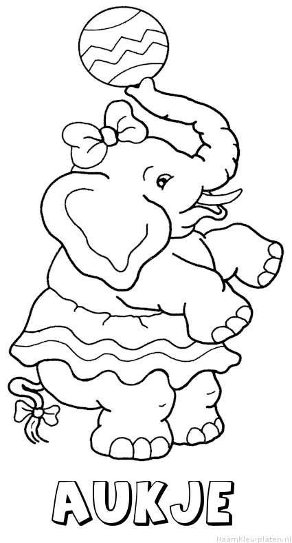 Aukje olifant kleurplaat