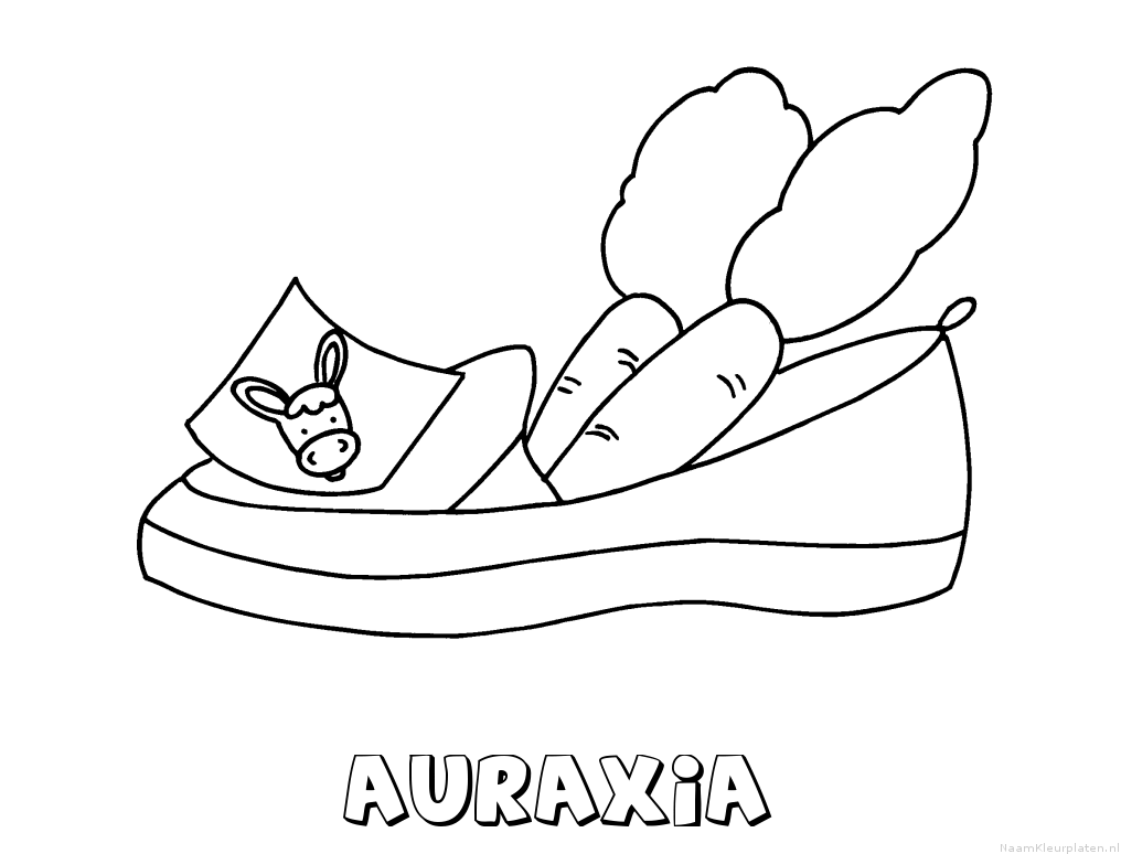 Auraxia schoen zetten kleurplaat
