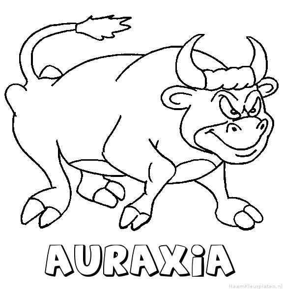 Auraxia stier kleurplaat