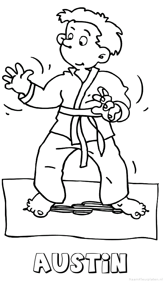 Austin judo kleurplaat