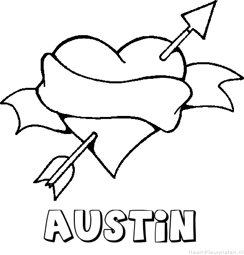 Austin liefde kleurplaat