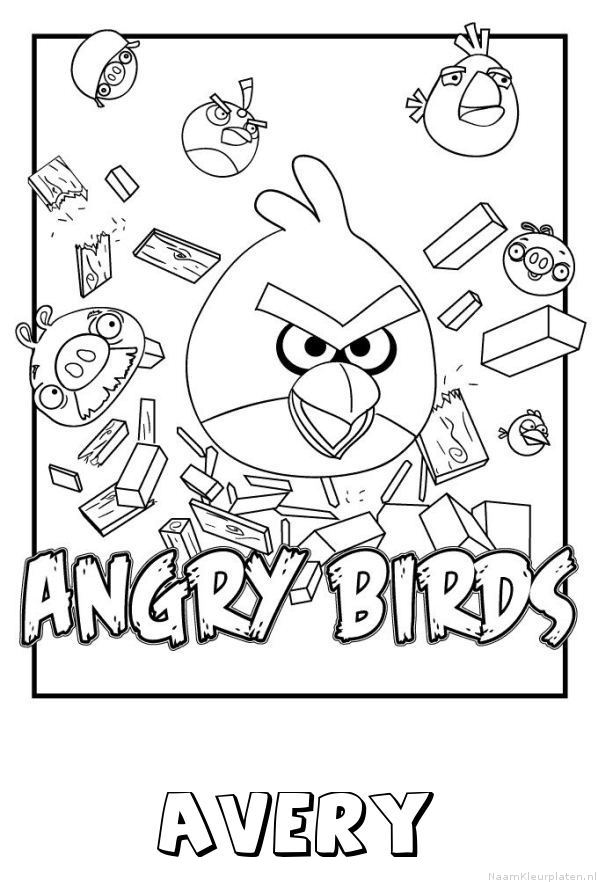 Avery angry birds kleurplaat