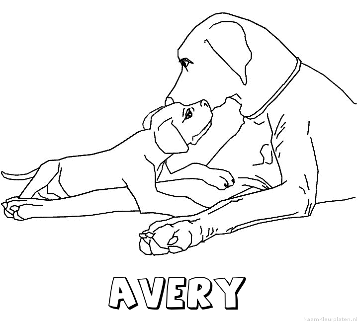 Avery hond puppy kleurplaat