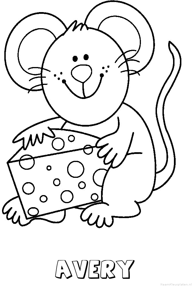 Avery muis kaas kleurplaat
