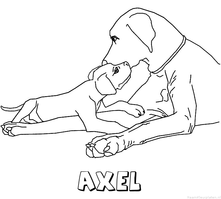 Axel hond puppy kleurplaat