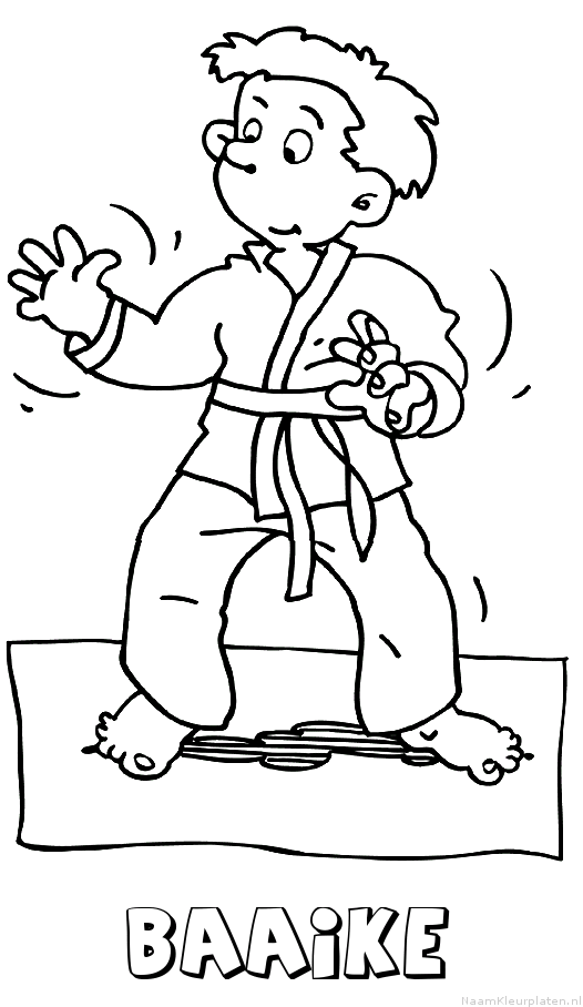 Baaike judo kleurplaat