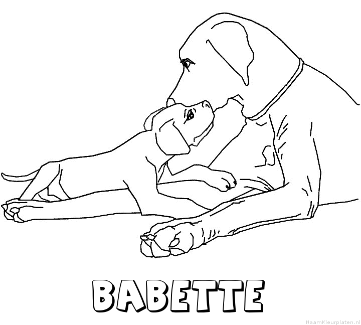 Babette hond puppy kleurplaat