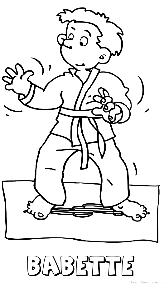 Babette judo kleurplaat