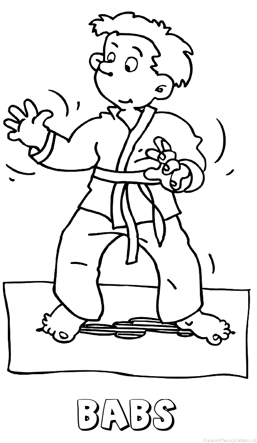 Babs judo kleurplaat