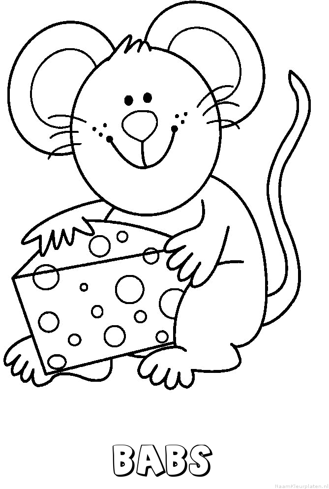 Babs muis kaas kleurplaat