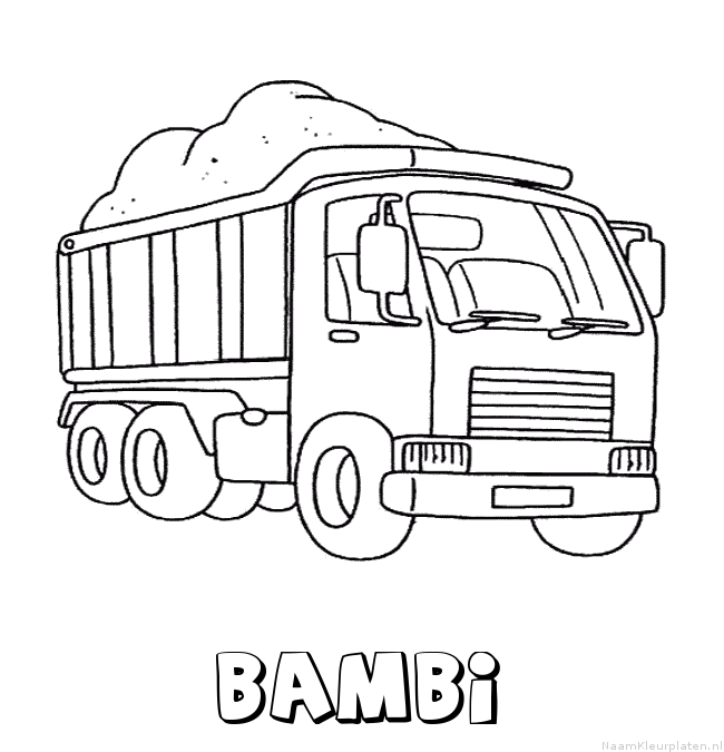 Bambi vrachtwagen kleurplaat