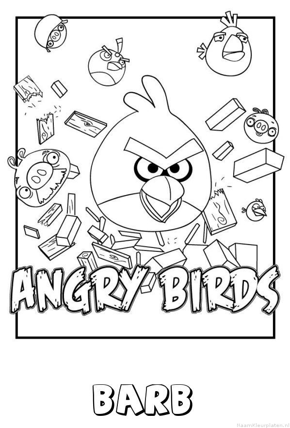 Barb angry birds kleurplaat