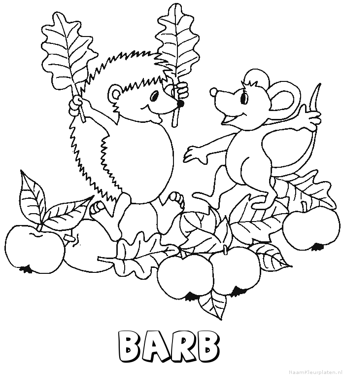 Barb egel kleurplaat