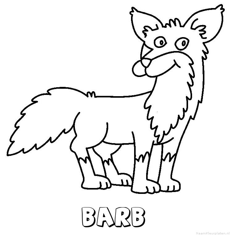 Barb vos kleurplaat
