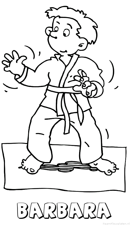 Barbara judo kleurplaat