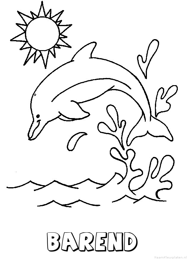 Barend dolfijn kleurplaat