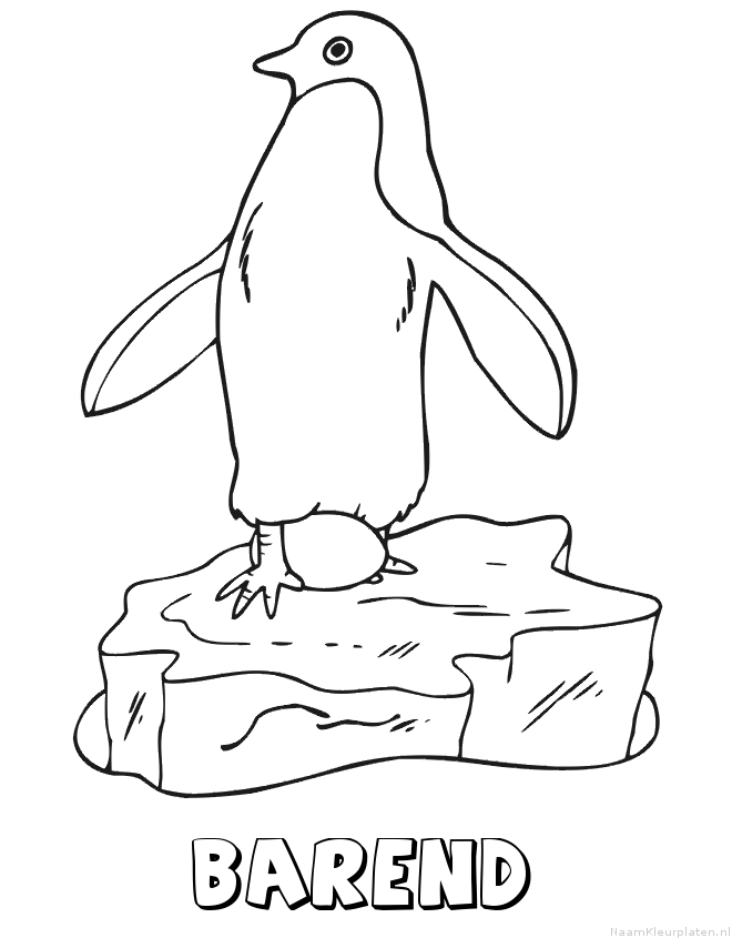 Barend pinguin kleurplaat