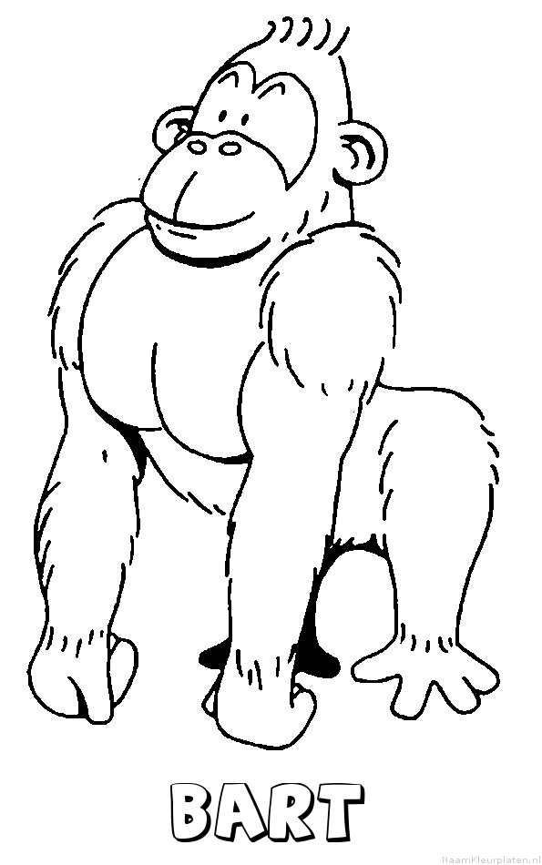 Bart aap gorilla kleurplaat