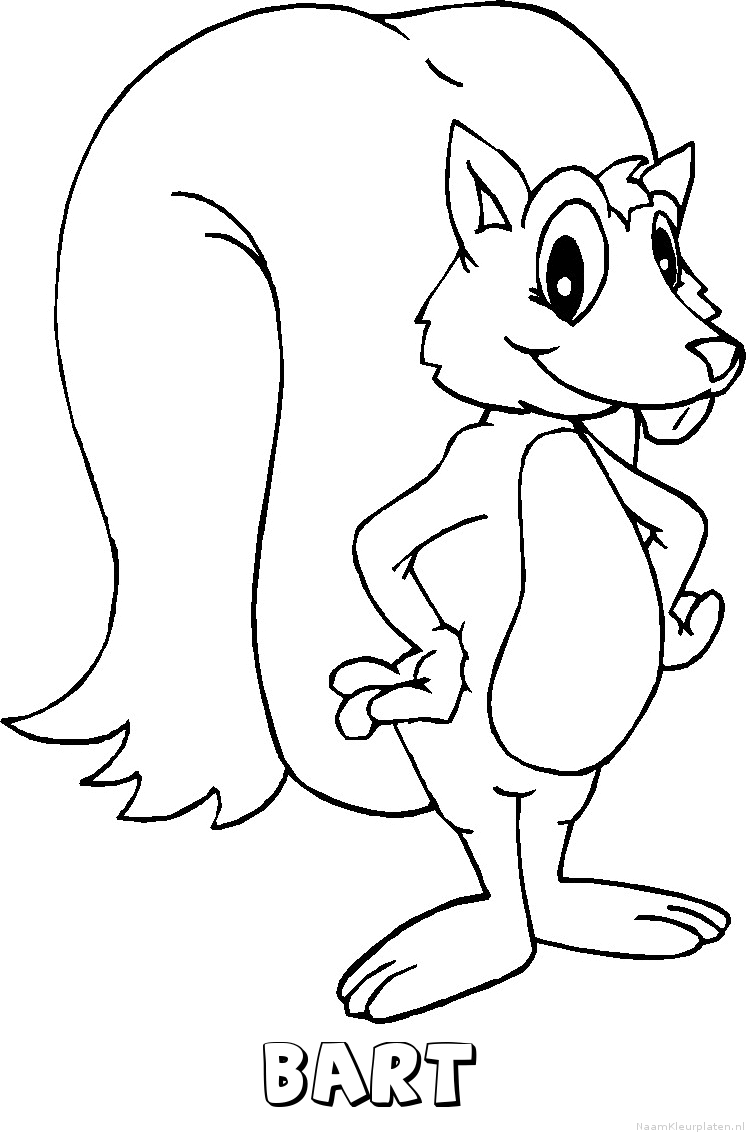 Bart eekhoorn kleurplaat