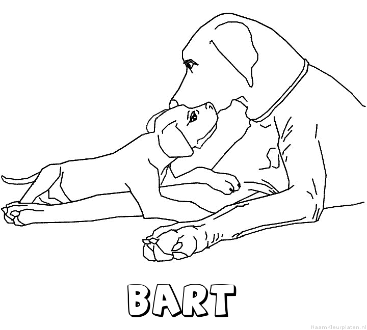 Bart hond puppy kleurplaat